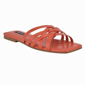 Nine West Halen Flat Slides - Orange - Ireland (XU3791640)